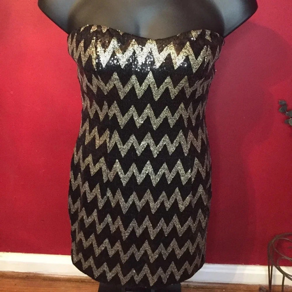 Potters Pot Sequins Tube Dress Size L - Picture 1 of 8